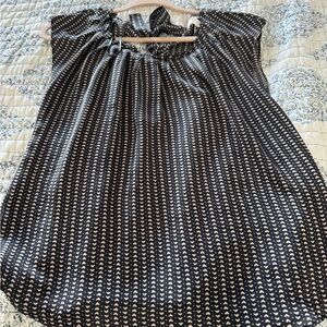 Black and White Patterned Blouse